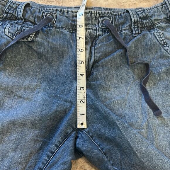 Eddie Bauer wide leg Blue Relaxed Jeans with drawstring waist 10 - Picture 6 of 8